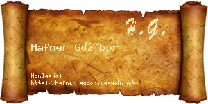 Hafner Gábor névjegykártya