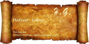 Hafner Gábor névjegykártya